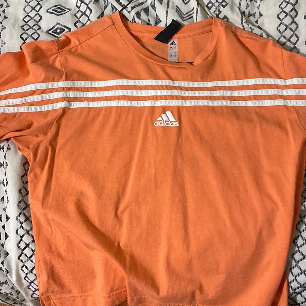 Neon orange adidas crop workout top!